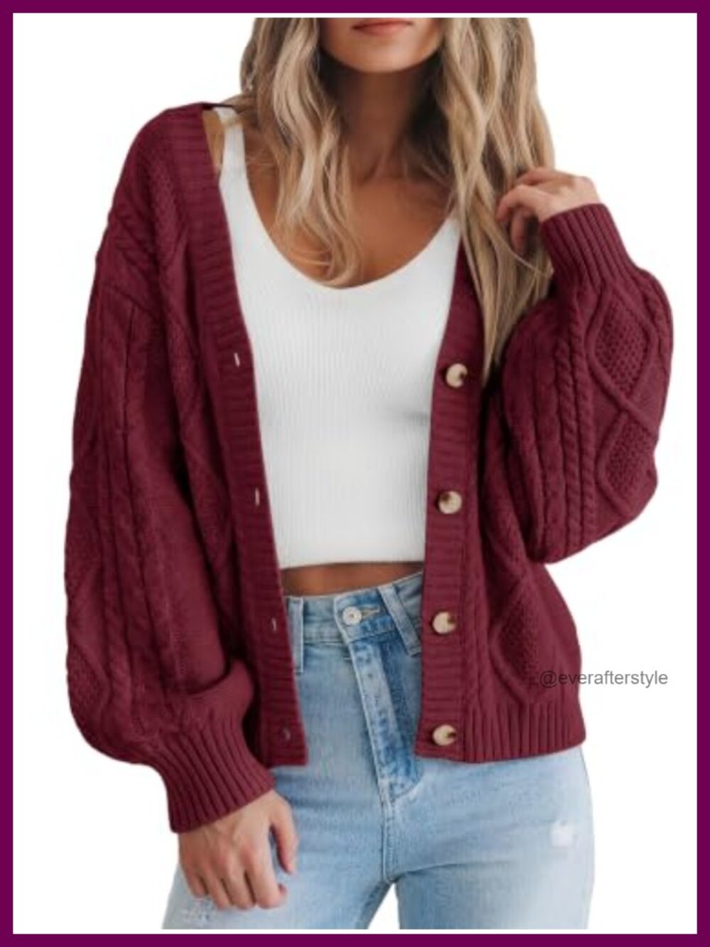 Chunky Cable Knit Cardigan Open Front Long Sleeve Oversized Sweater